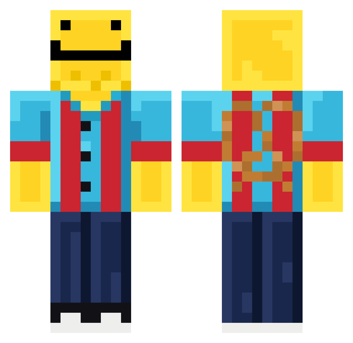 BigLemonMan Minecraft skin, front and back view