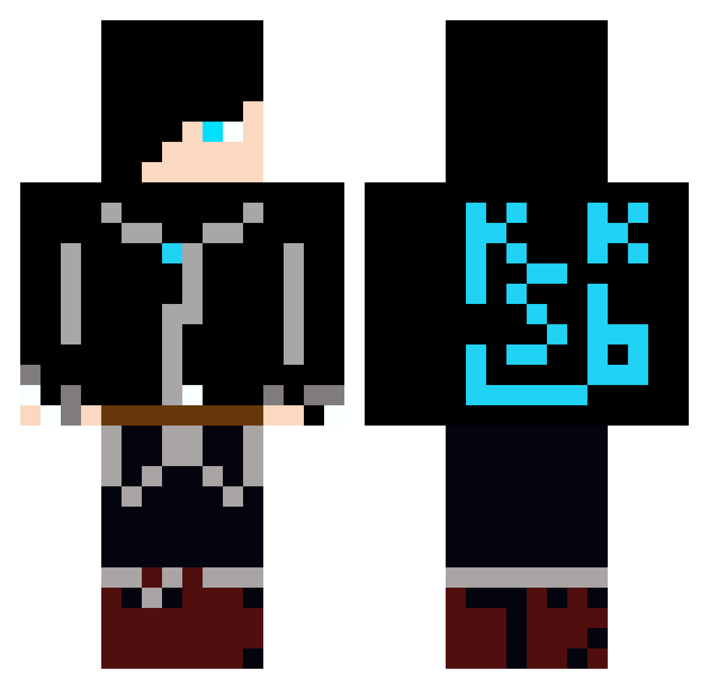 Zeling_ Minecraft skin, front and back view