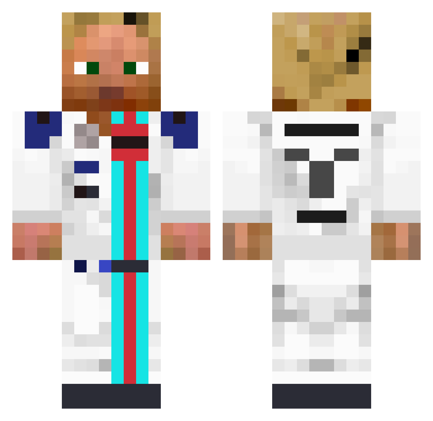 Noahjake Minecraft skin, front and back view