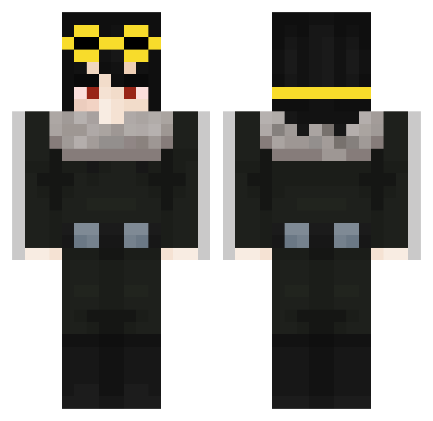 Marinarium Minecraft skin, front and back view