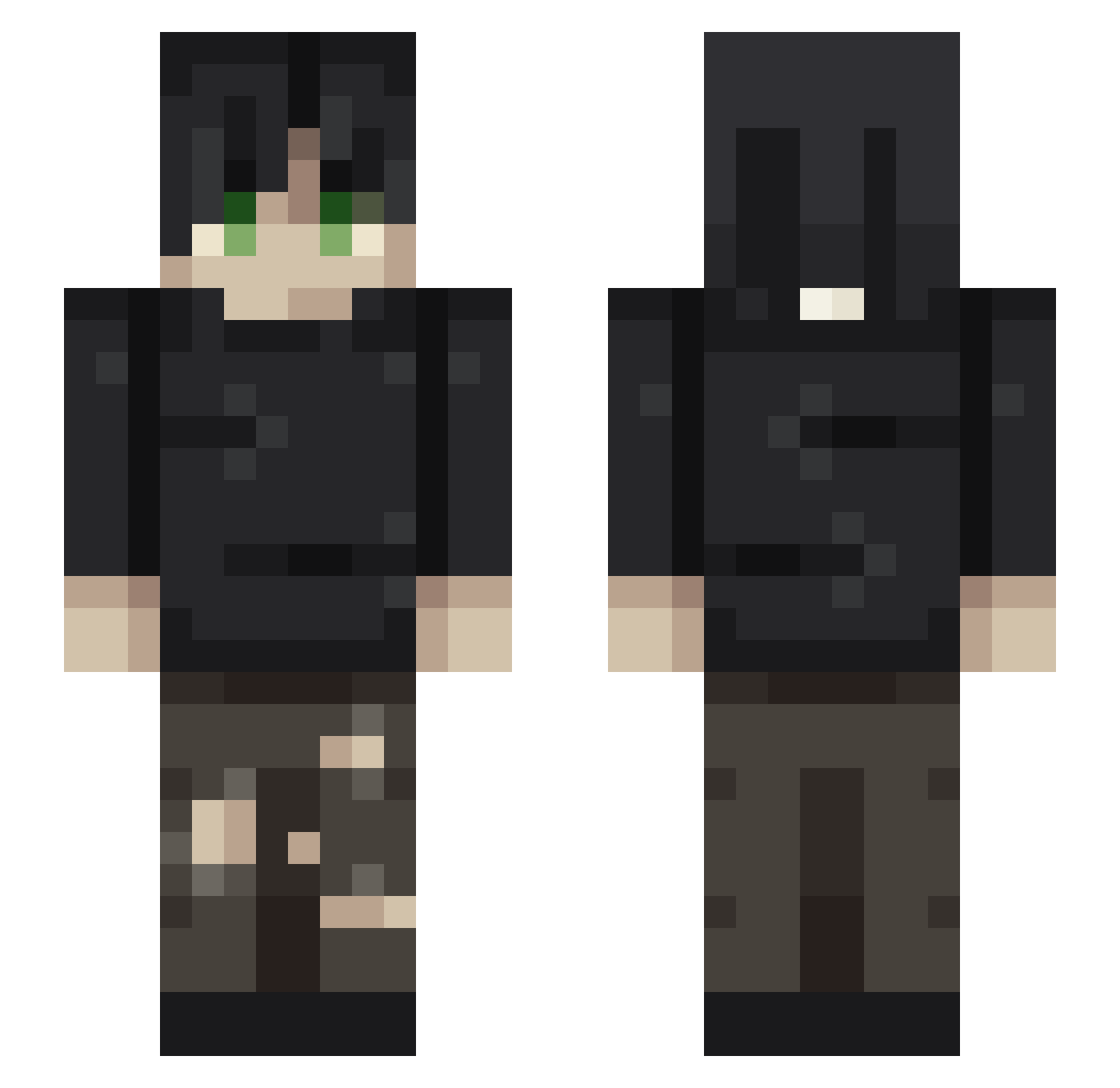 Itz_qays_ztI Minecraft skin, front and back view