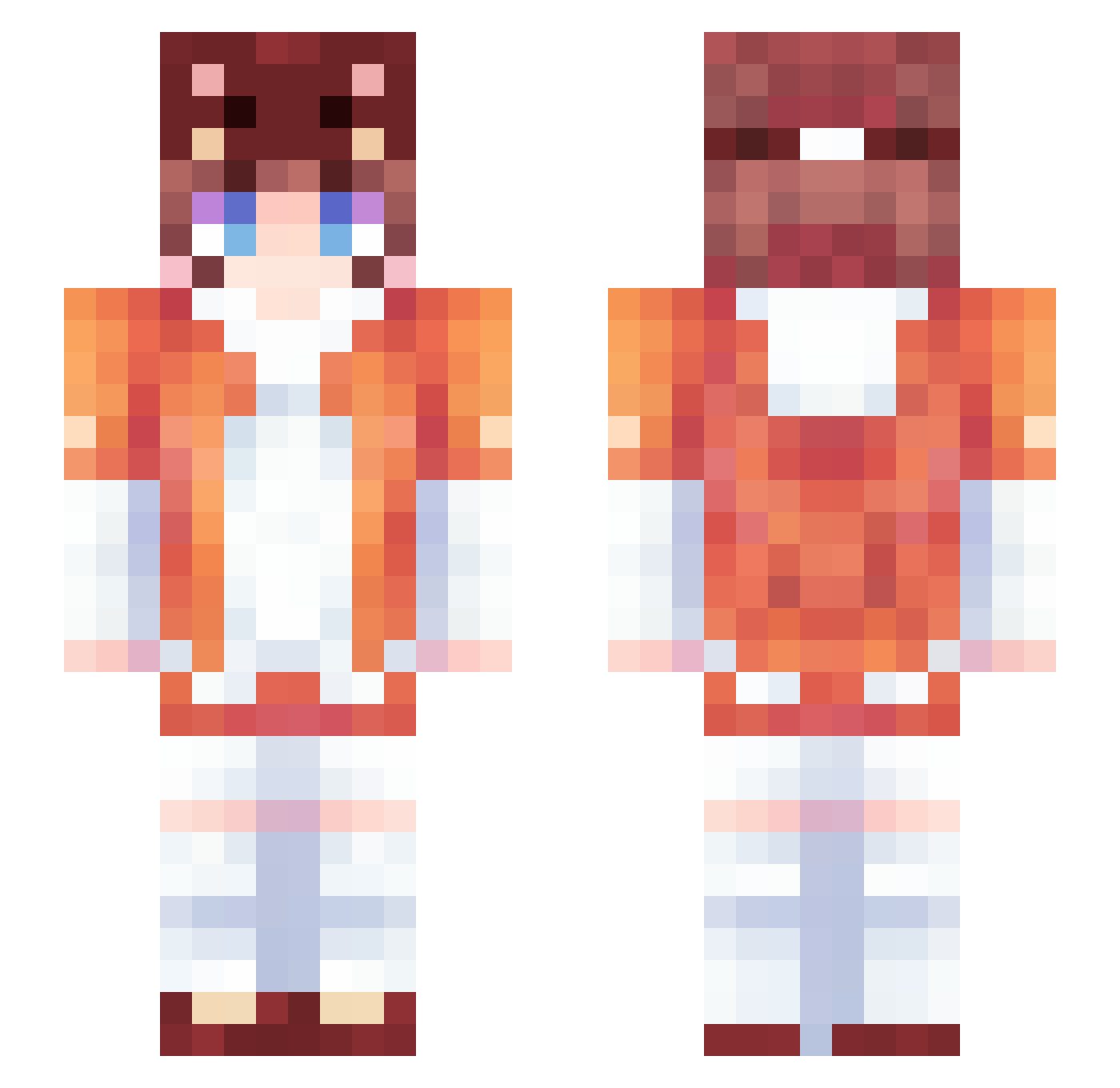 YDXCL Minecraft skin, front and back view
