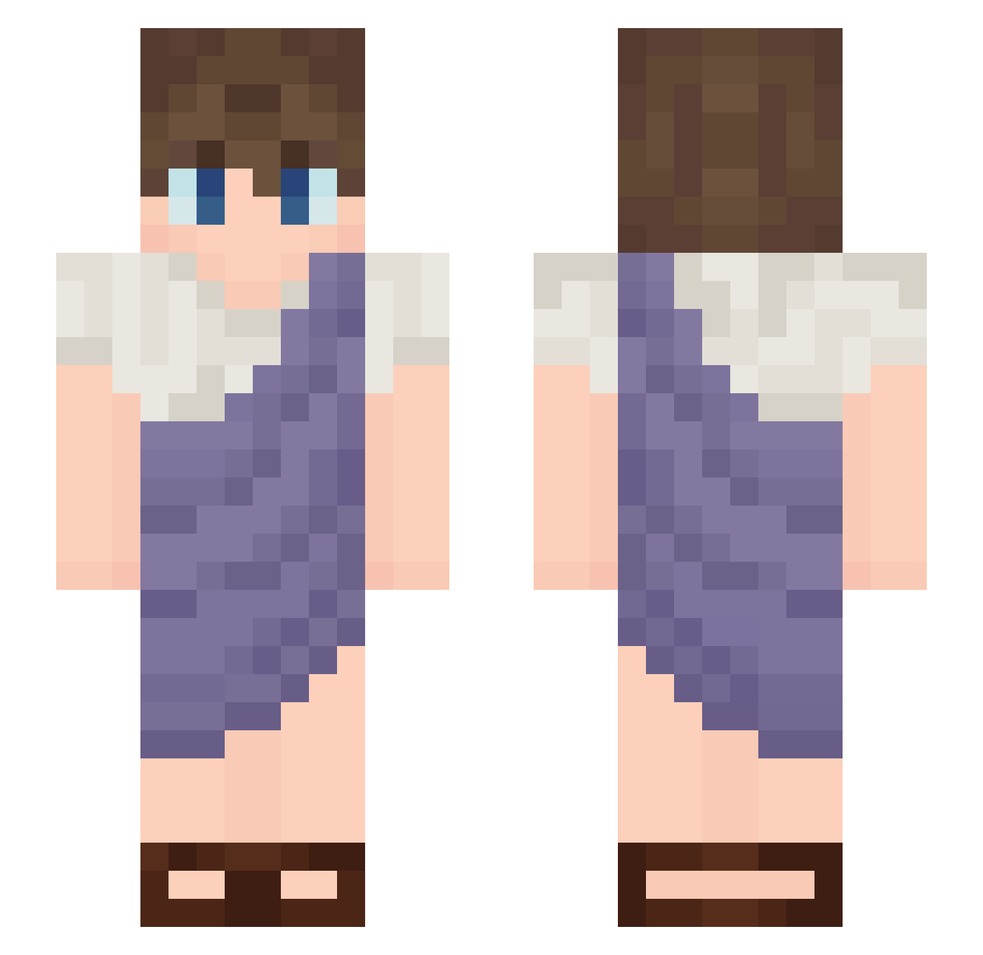 mehol Minecraft skin, front and back view