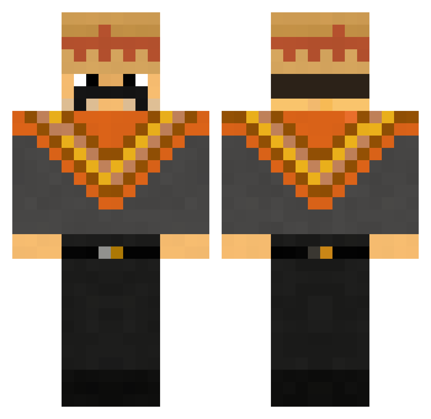 Socialism Minecraft skin, front and back view