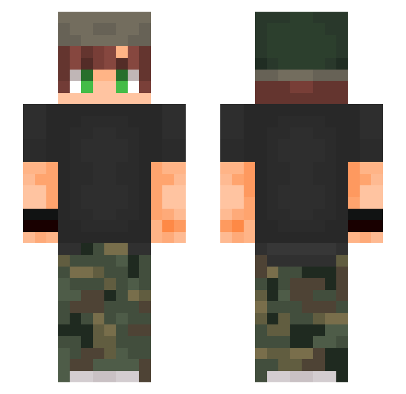 Simtermion Minecraft skin, front and back view