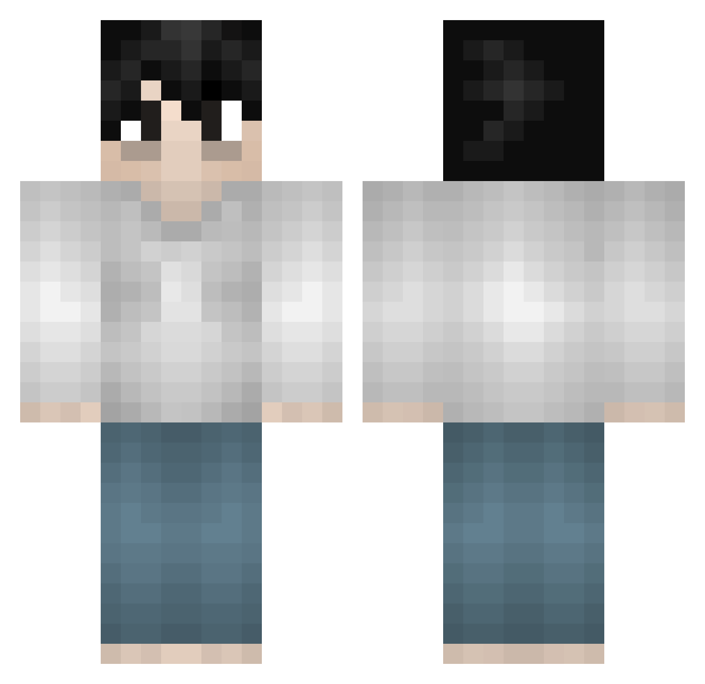 Pupmasterflash Minecraft skin, front and back view
