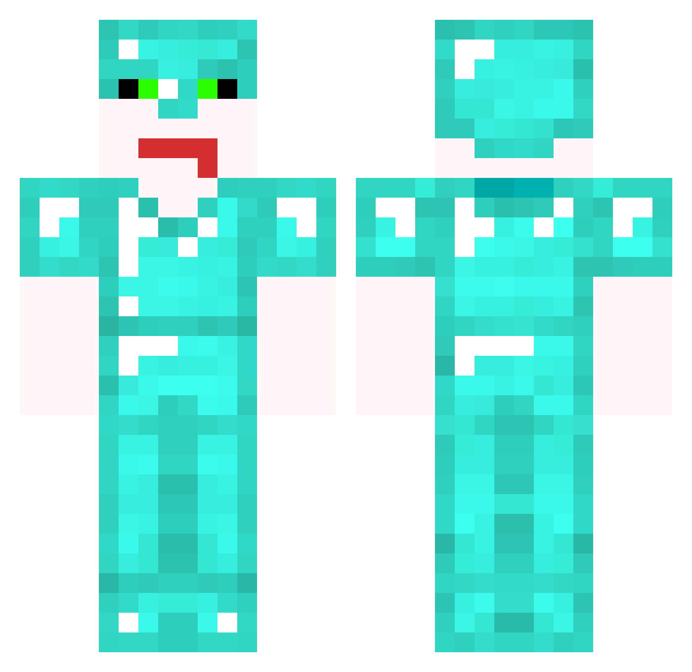 Mehoaido Minecraft skin, front and back view