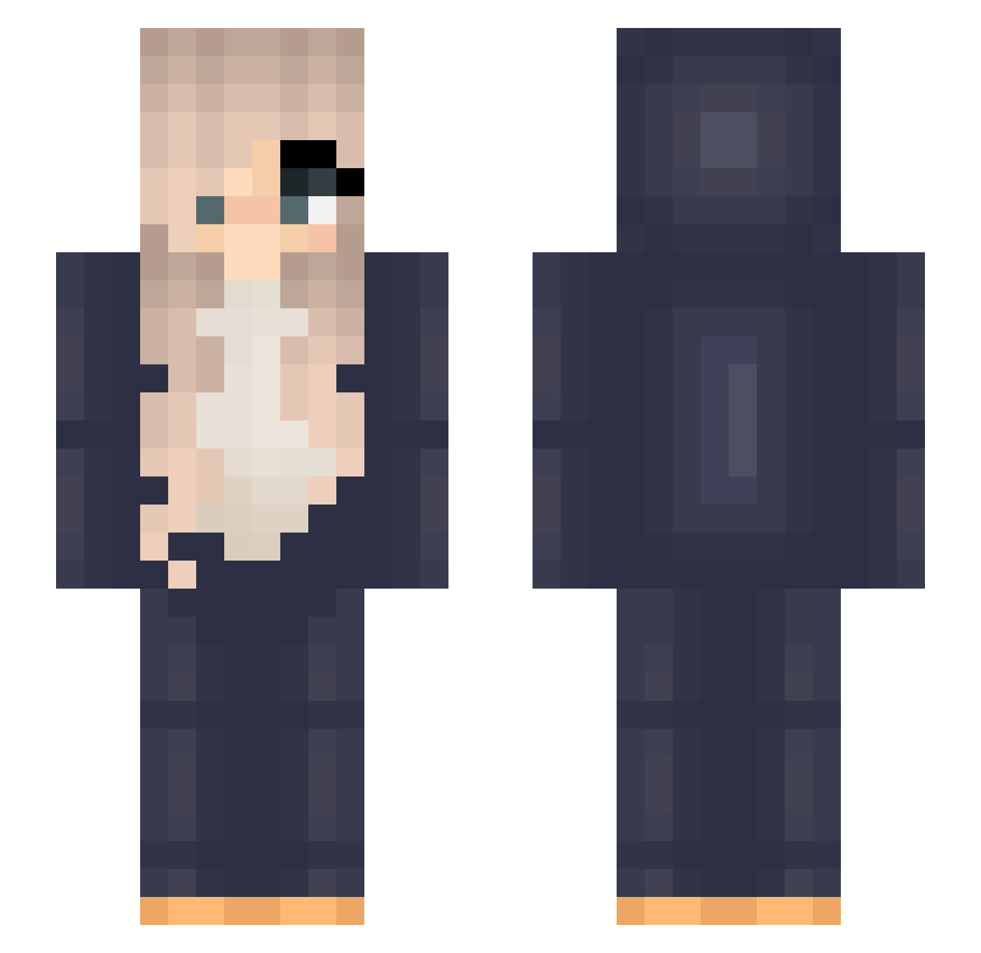 Ava Minecraft skin, front and back view
