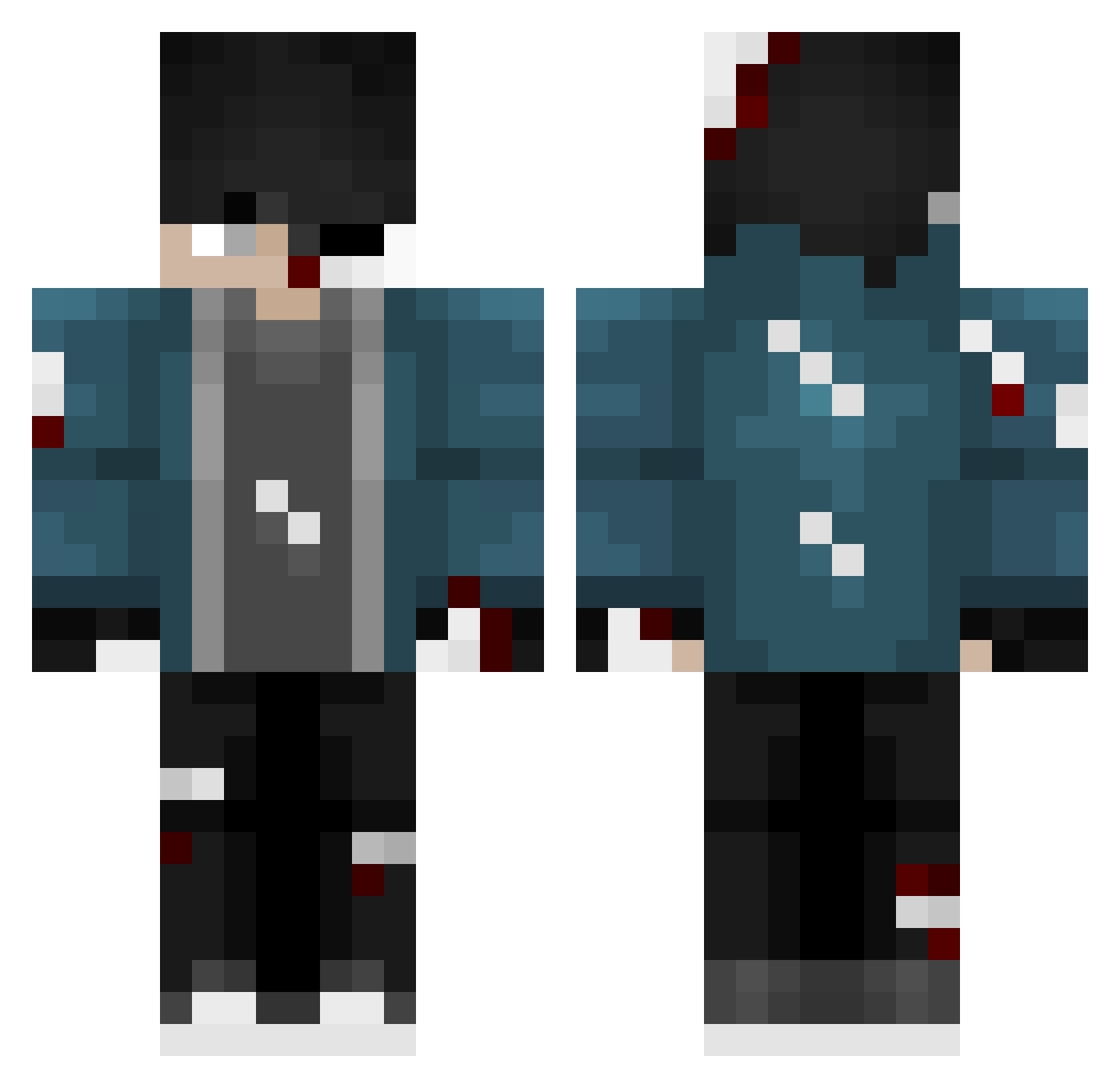 Demonic_Teen Minecraft skin, front and back view