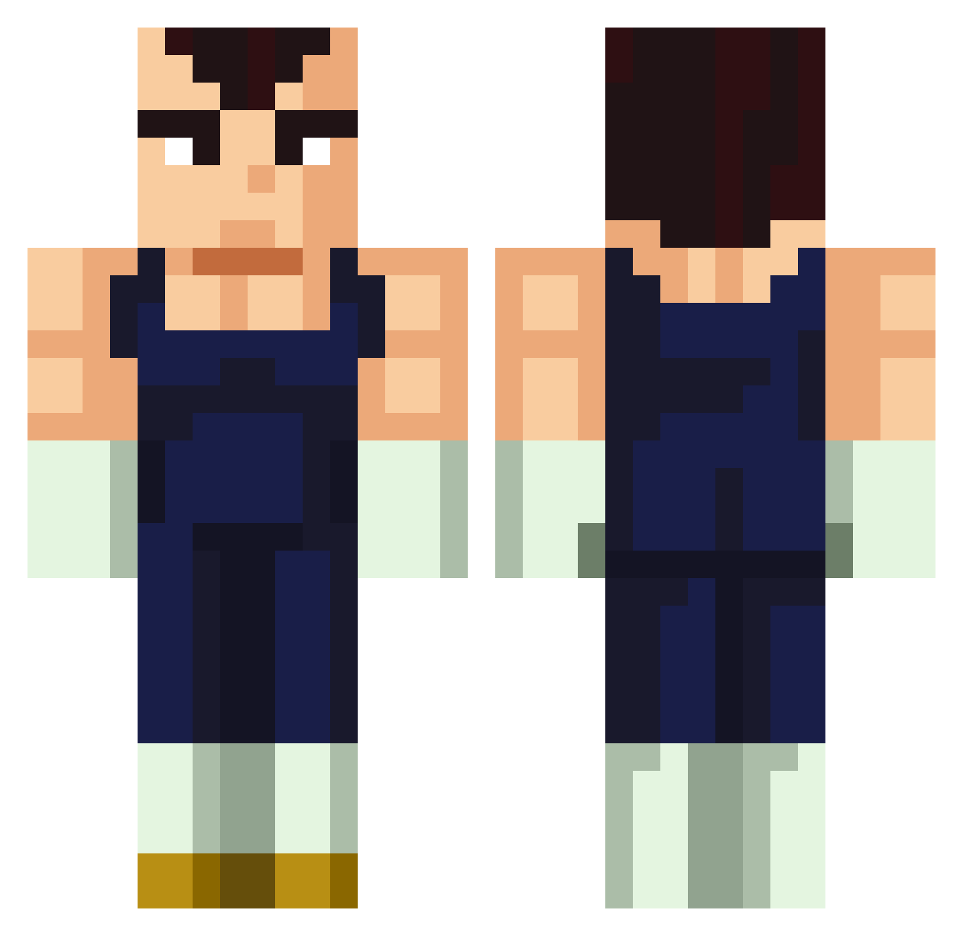 Vegeta_SOLOS Minecraft skin, front and back view