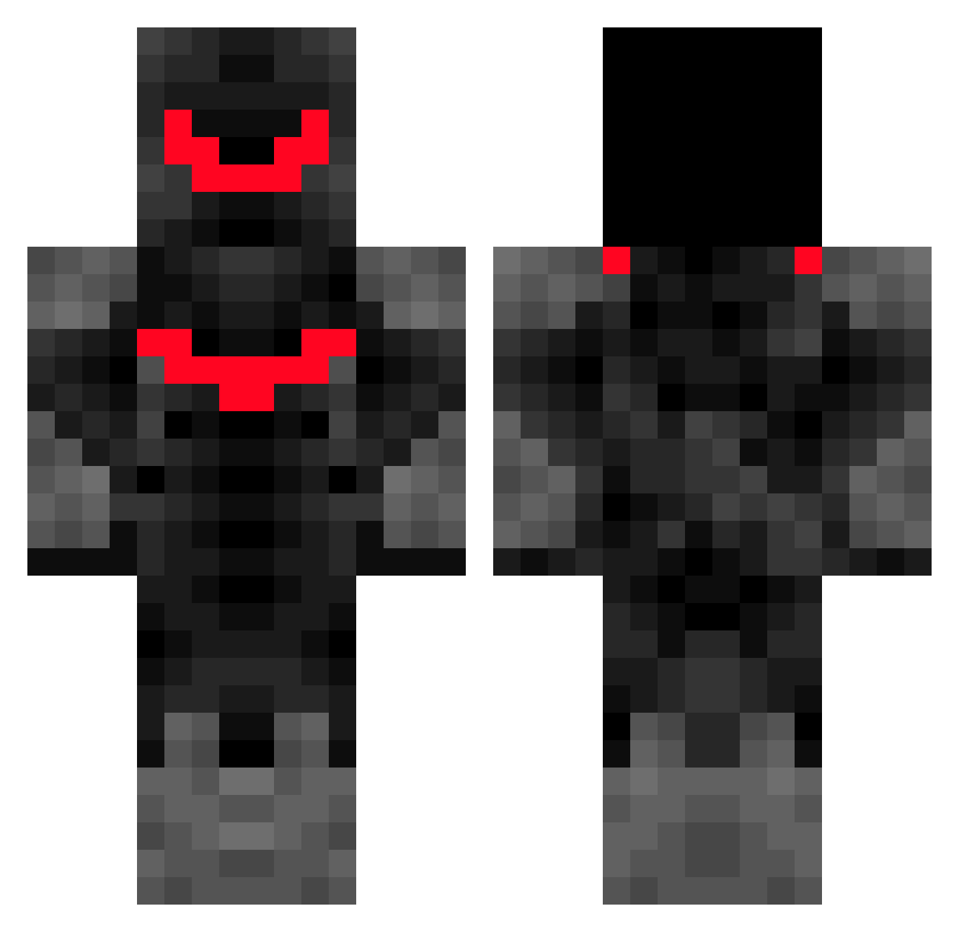 MrMont Minecraft skin, front and back view