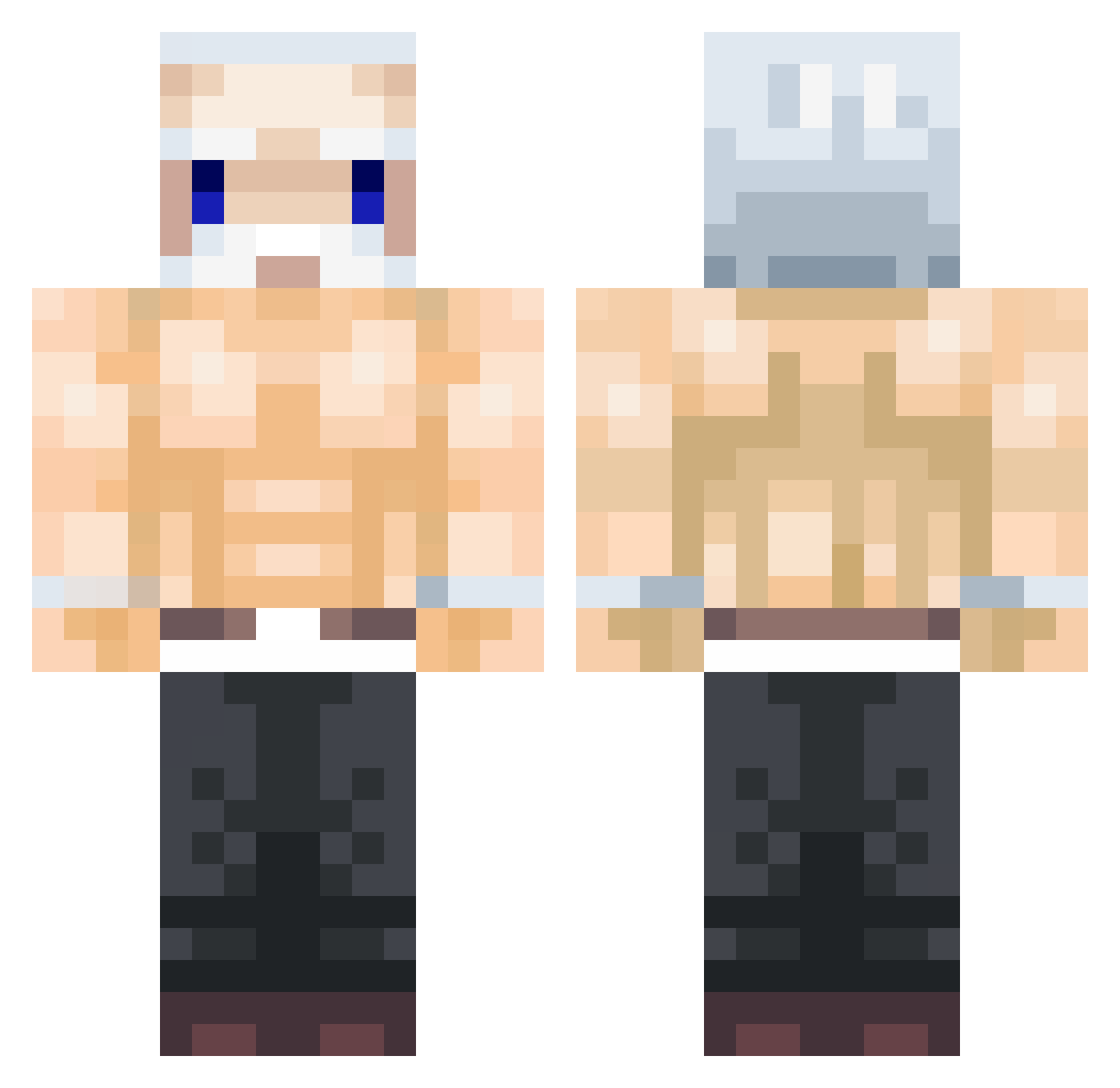 puppyhakase Minecraft skin, front and back view