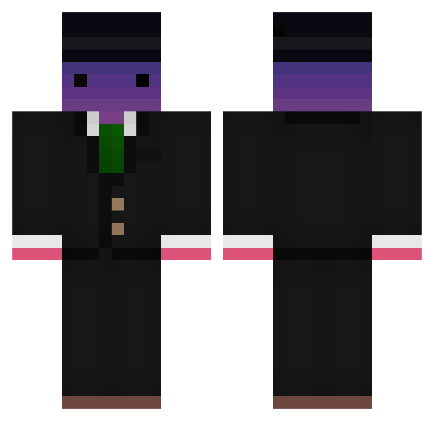 jobchop Minecraft skin, front and back view