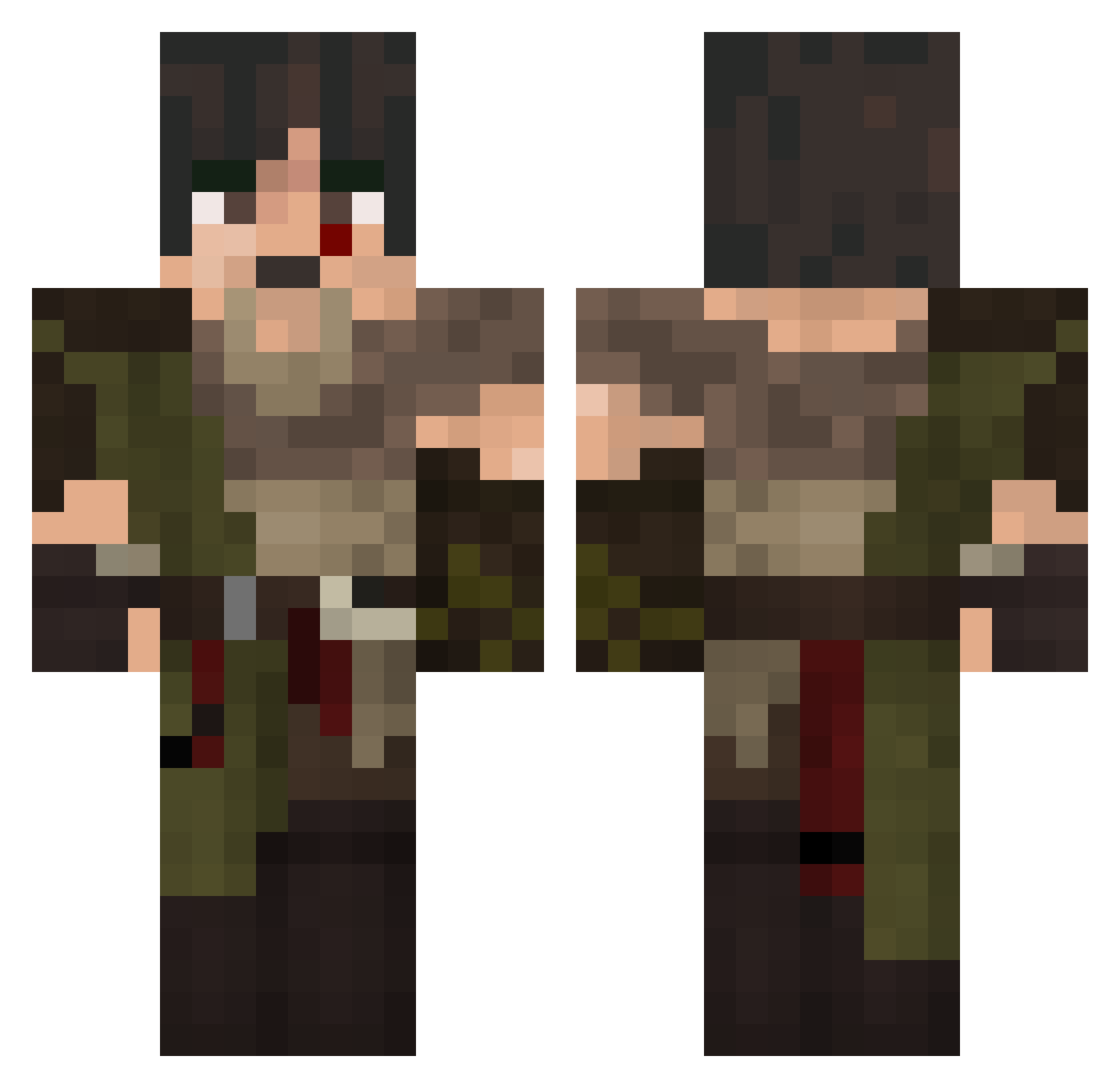 Mattenjas Minecraft skin, front and back view