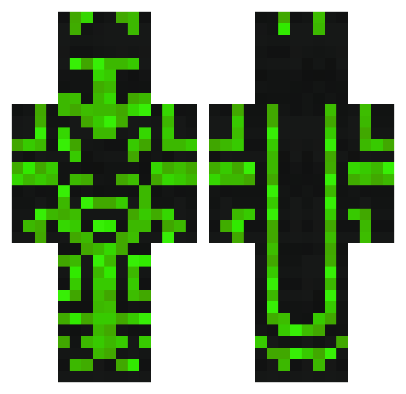 WinchesterCrow Minecraft skin, front and back view