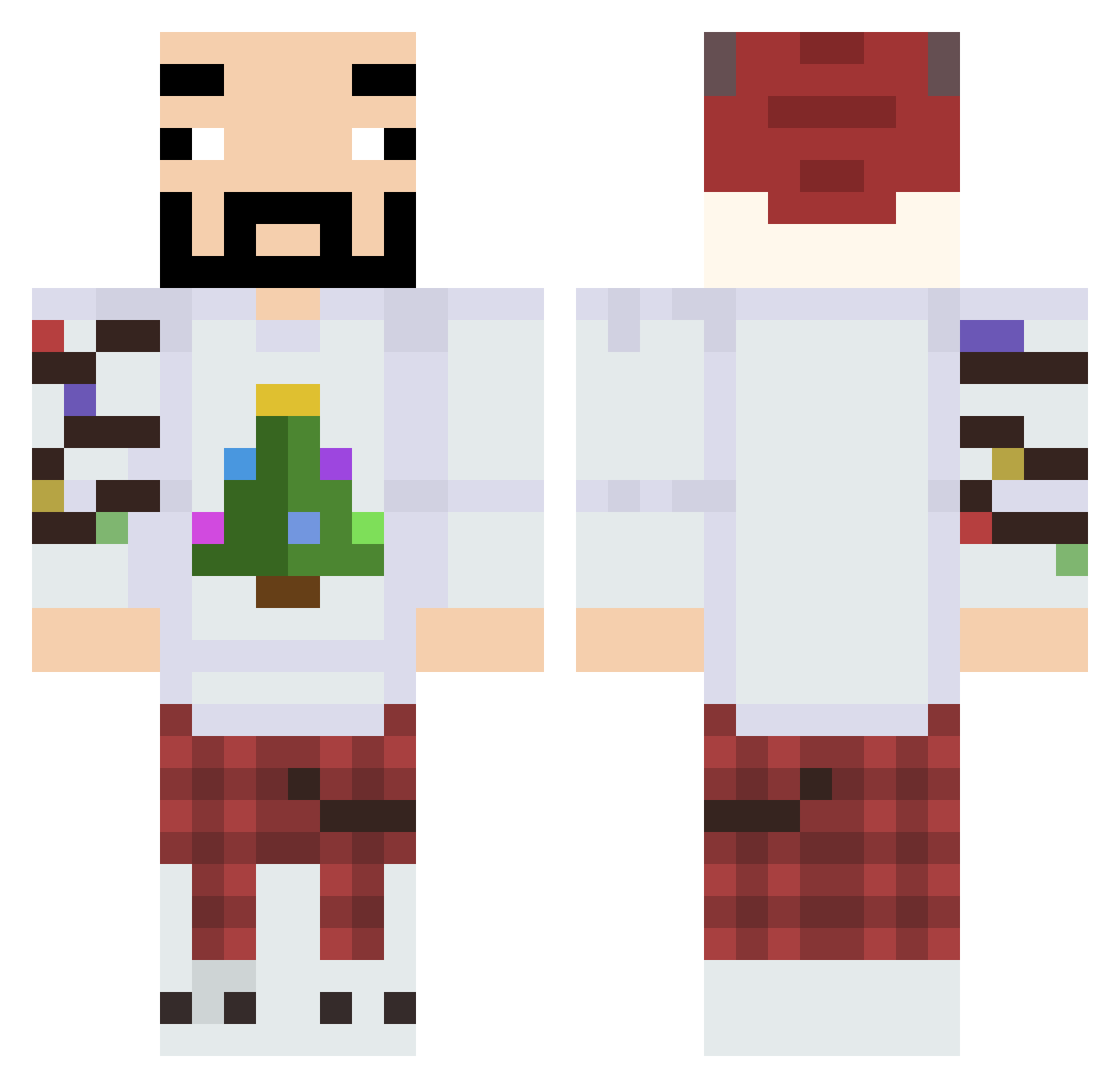 wisduhm Minecraft skin, front and back view