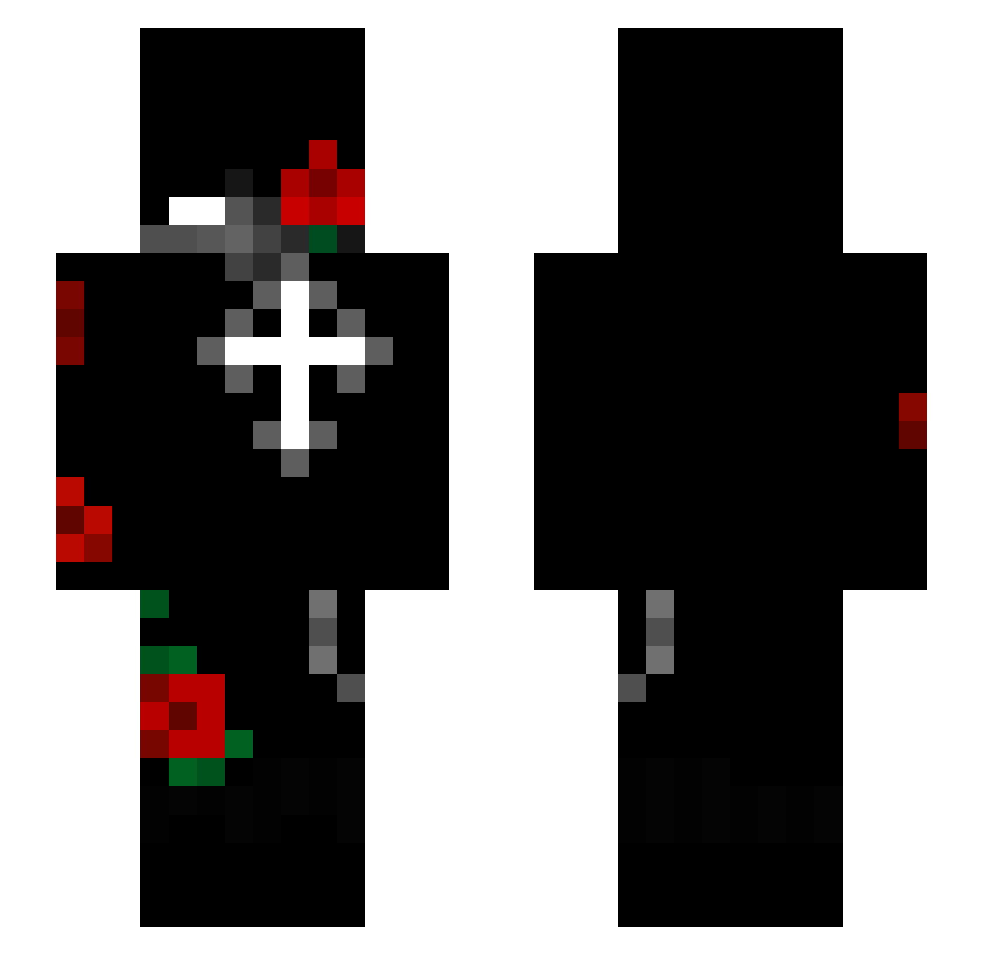 owngenre Minecraft skin, front and back view
