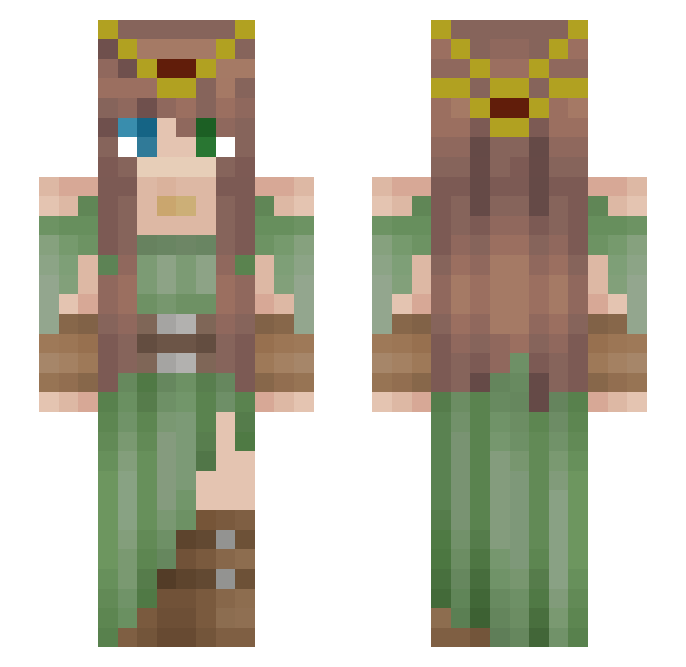 Turmolii Minecraft skin, front and back view