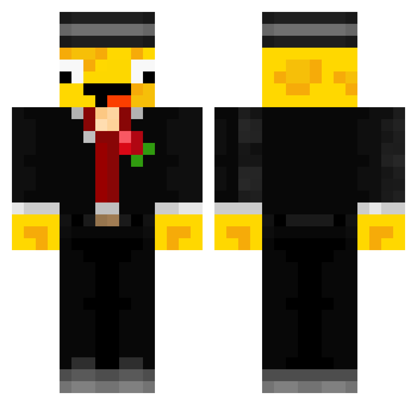 KaasSchaaff Minecraft skin, front and back view