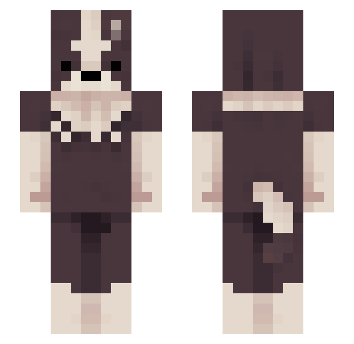 grimcakez Minecraft skin, front and back view