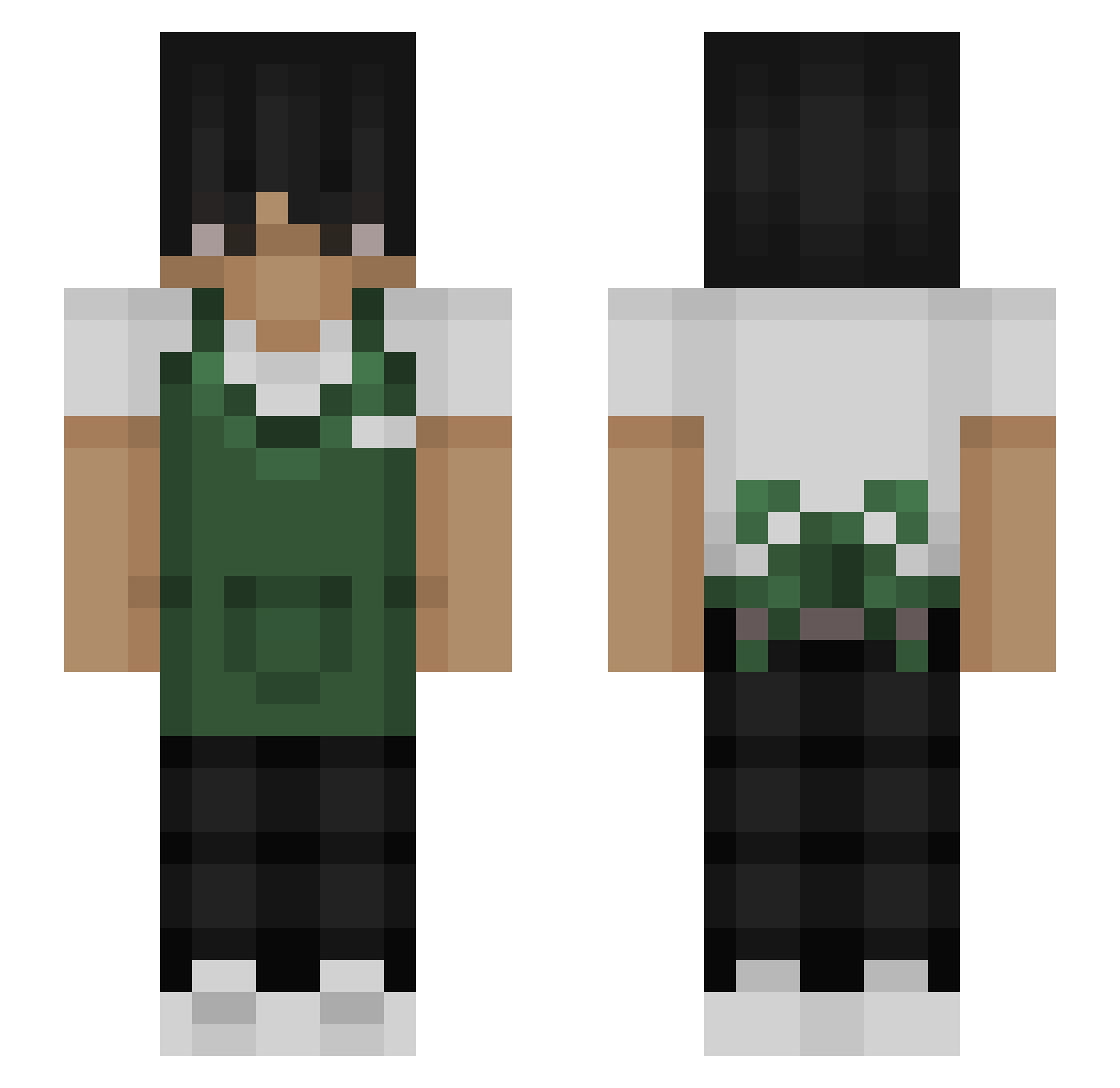 Hawthrne Minecraft skin, front and back view