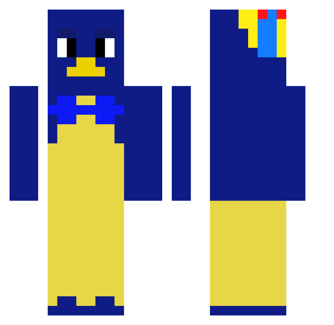 KaoticPato Minecraft skin, front and back view