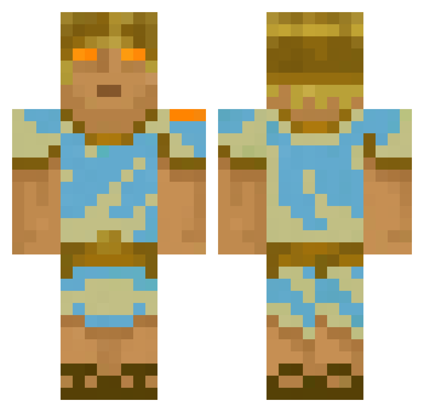 Hansioux Minecraft skin, front and back view