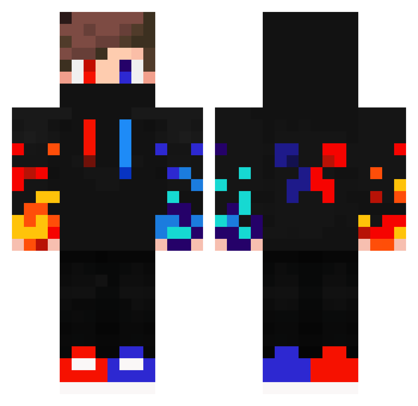 baynu Minecraft skin, front and back view