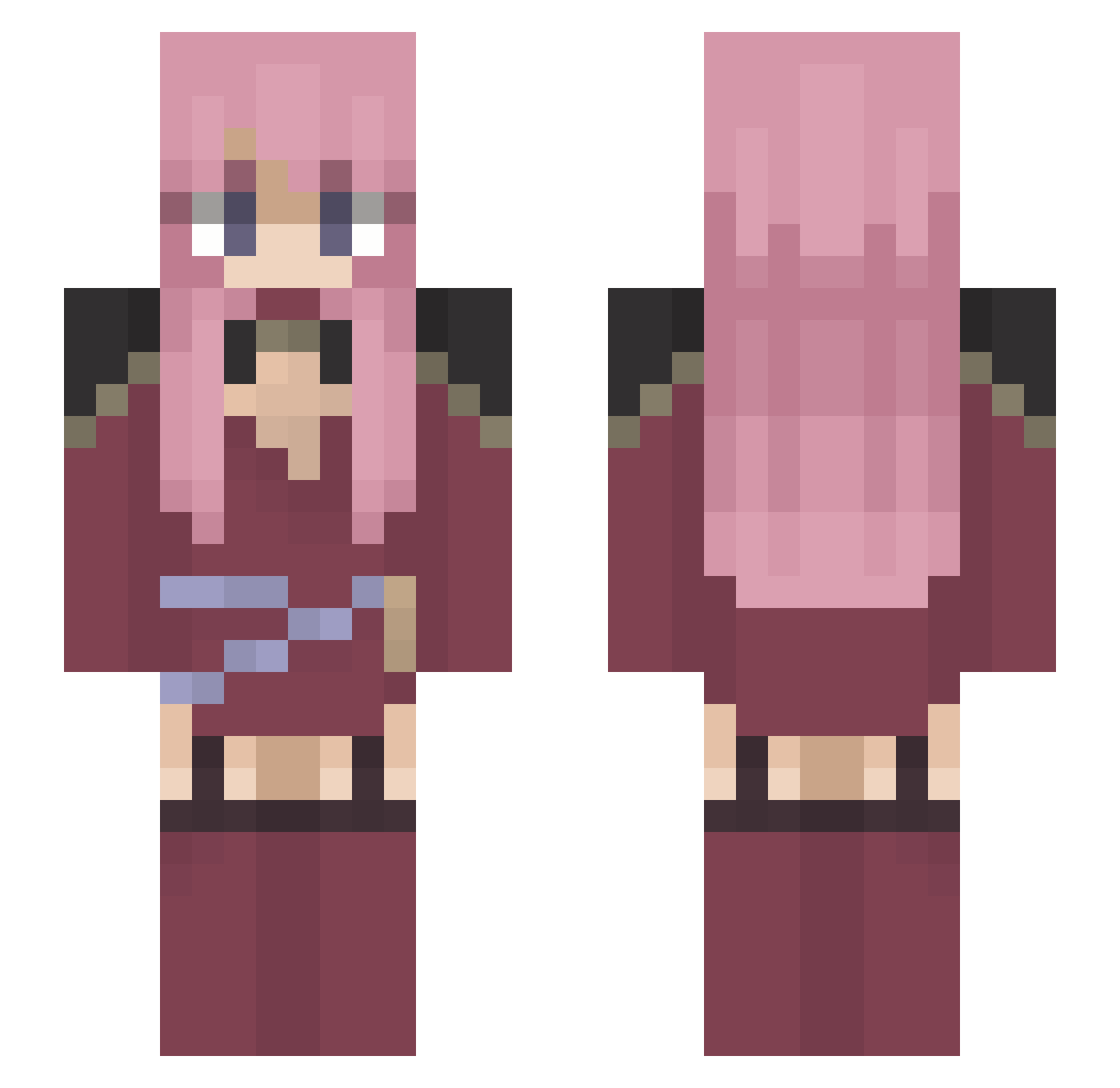 horeah Minecraft skin, front and back view