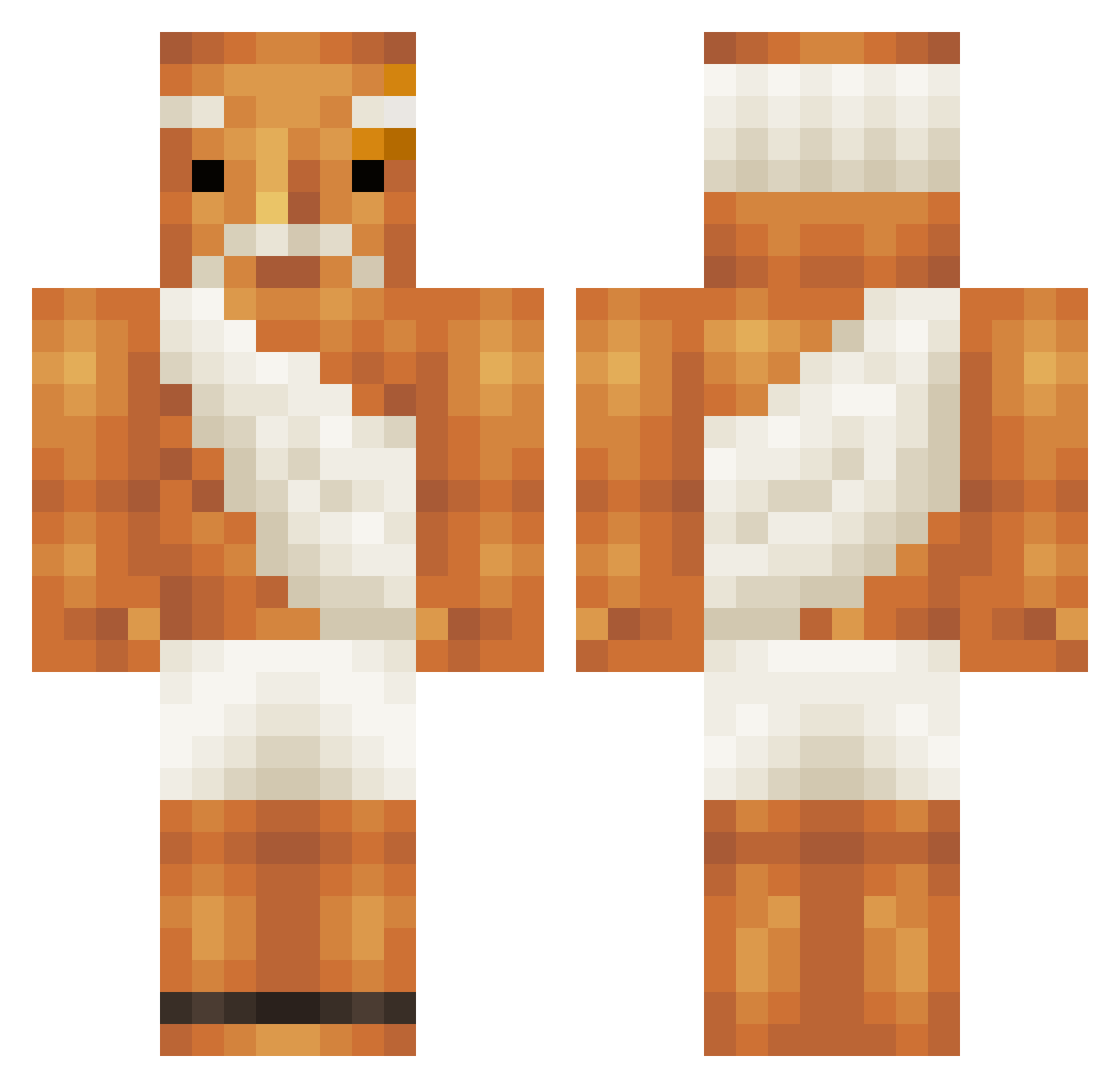 Iverry Minecraft skin, front and back view