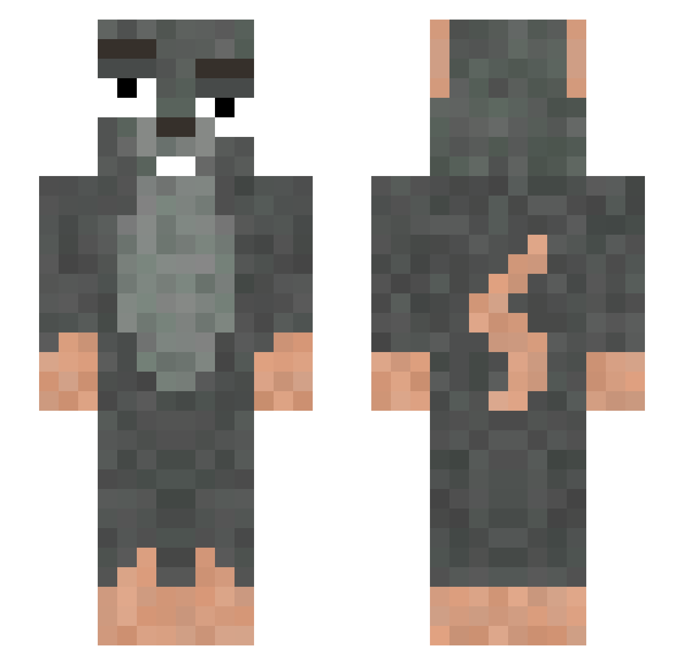 kiwilou22 Minecraft skin, front and back view