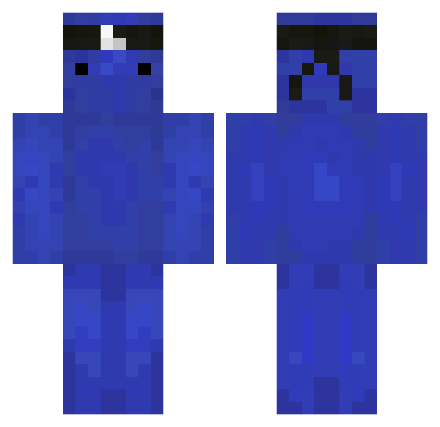 Deserved Minecraft skin, front and back view