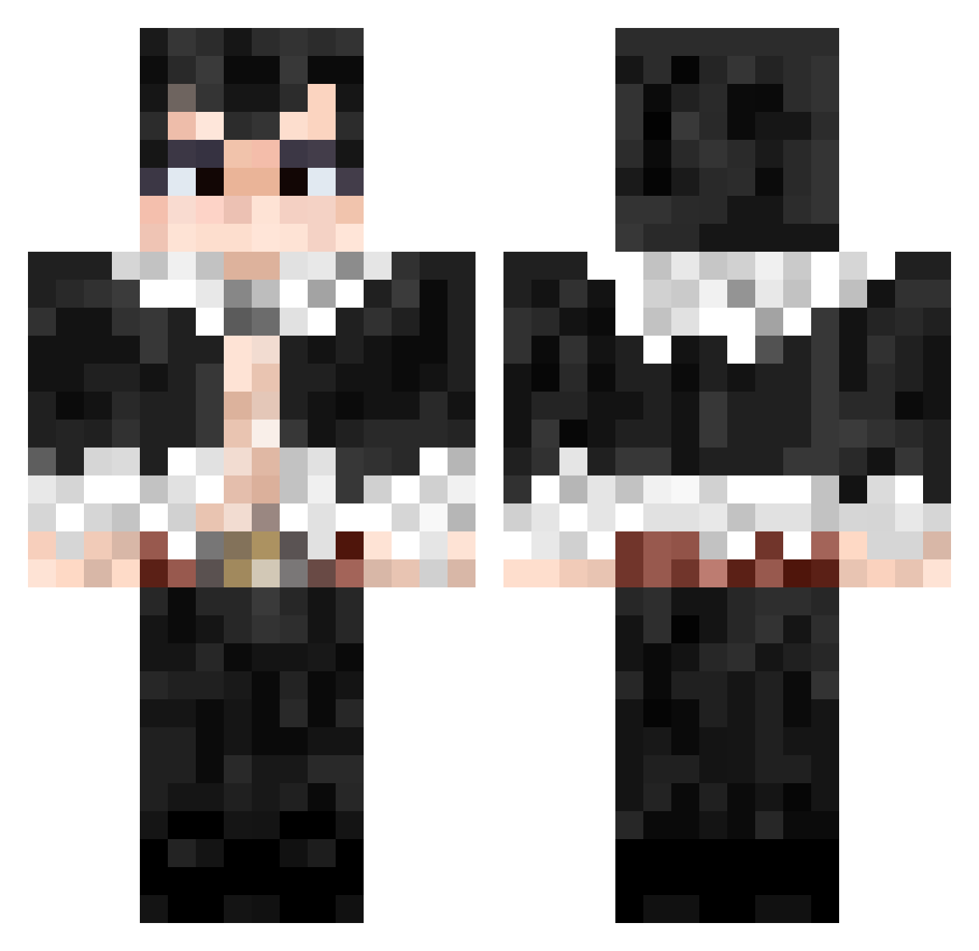 PenguDBZ Minecraft skin, front and back view