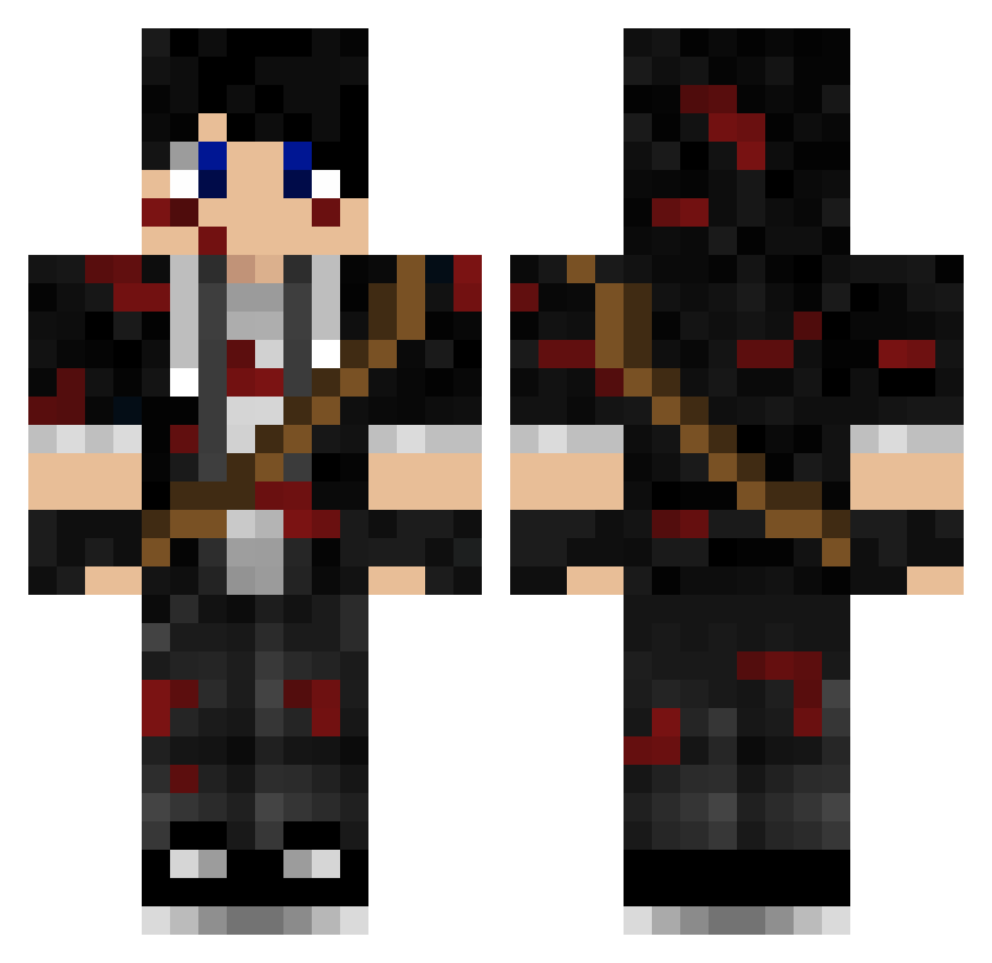 Deaft_shot Minecraft skin, front and back view