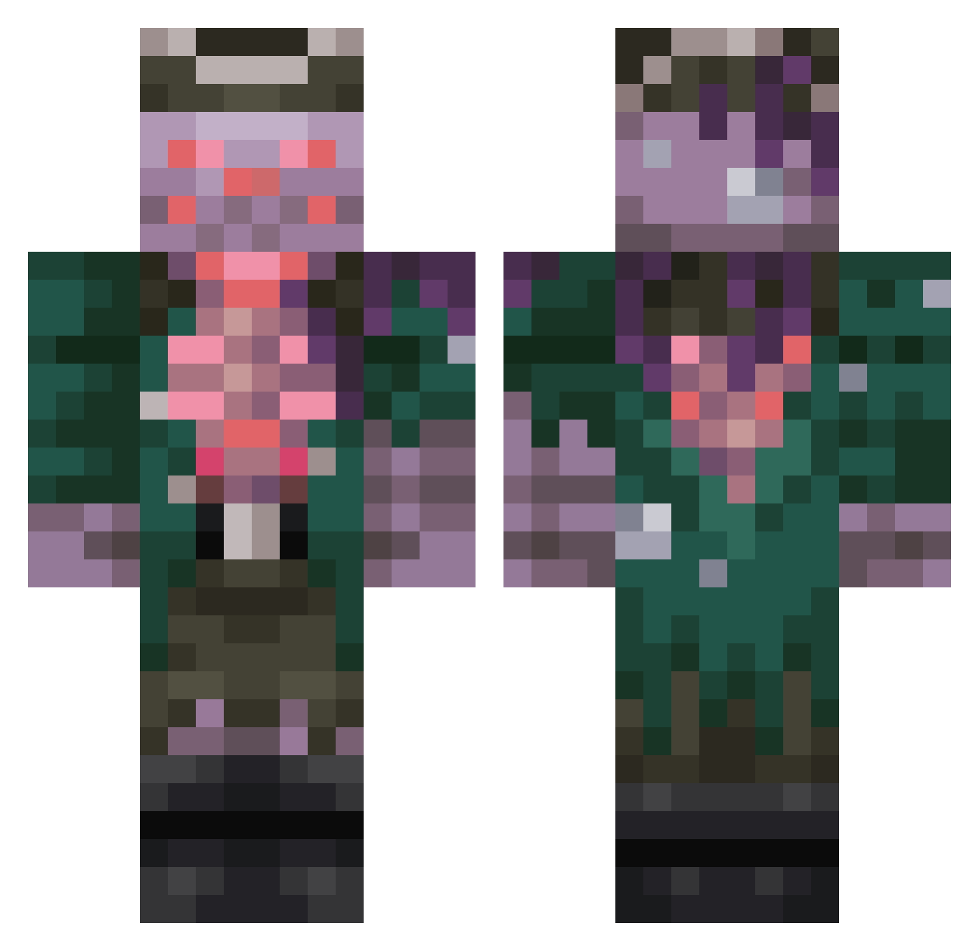 aggim Minecraft skin, front and back view