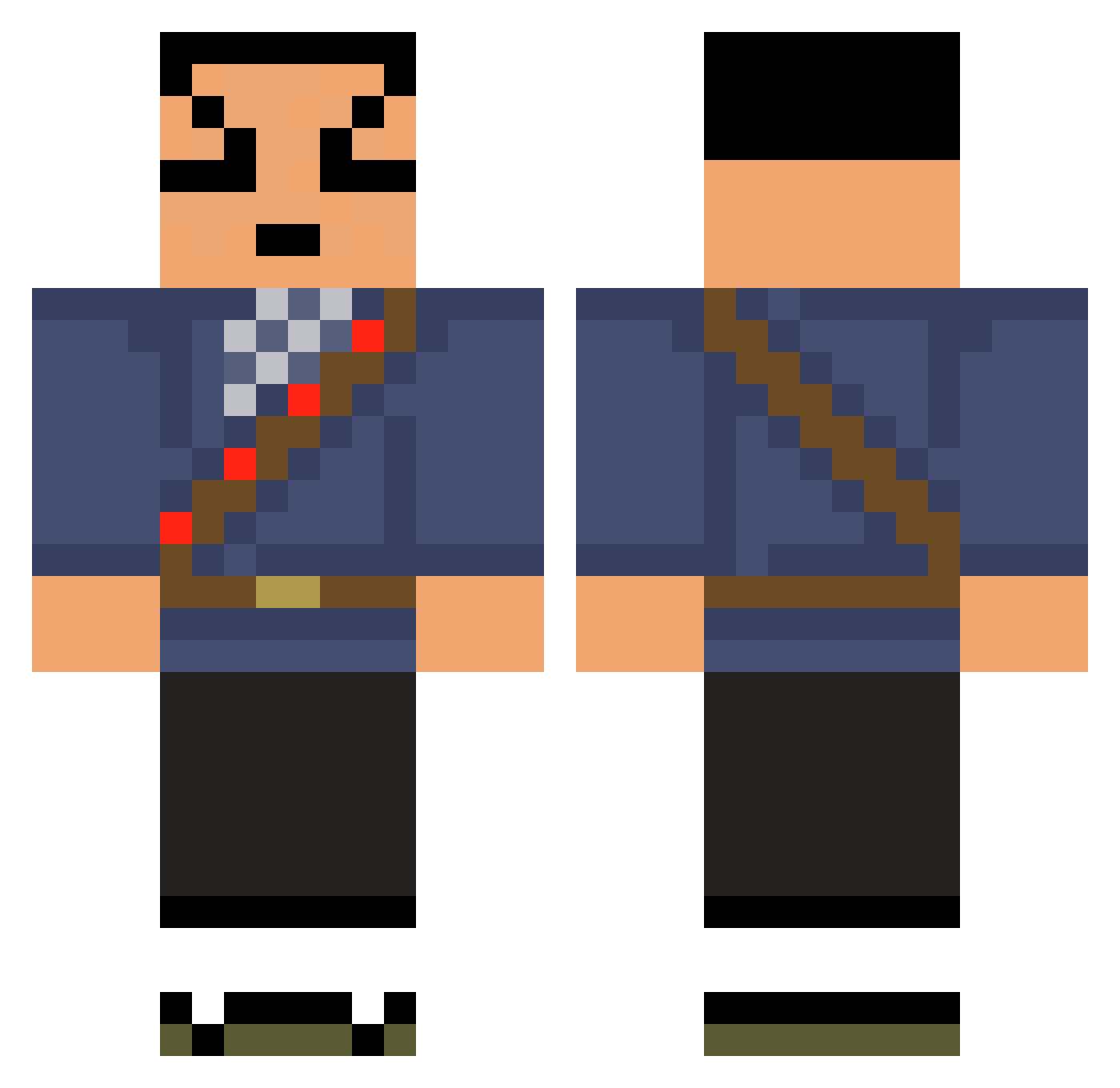 Beatle_ Minecraft skin, front and back view