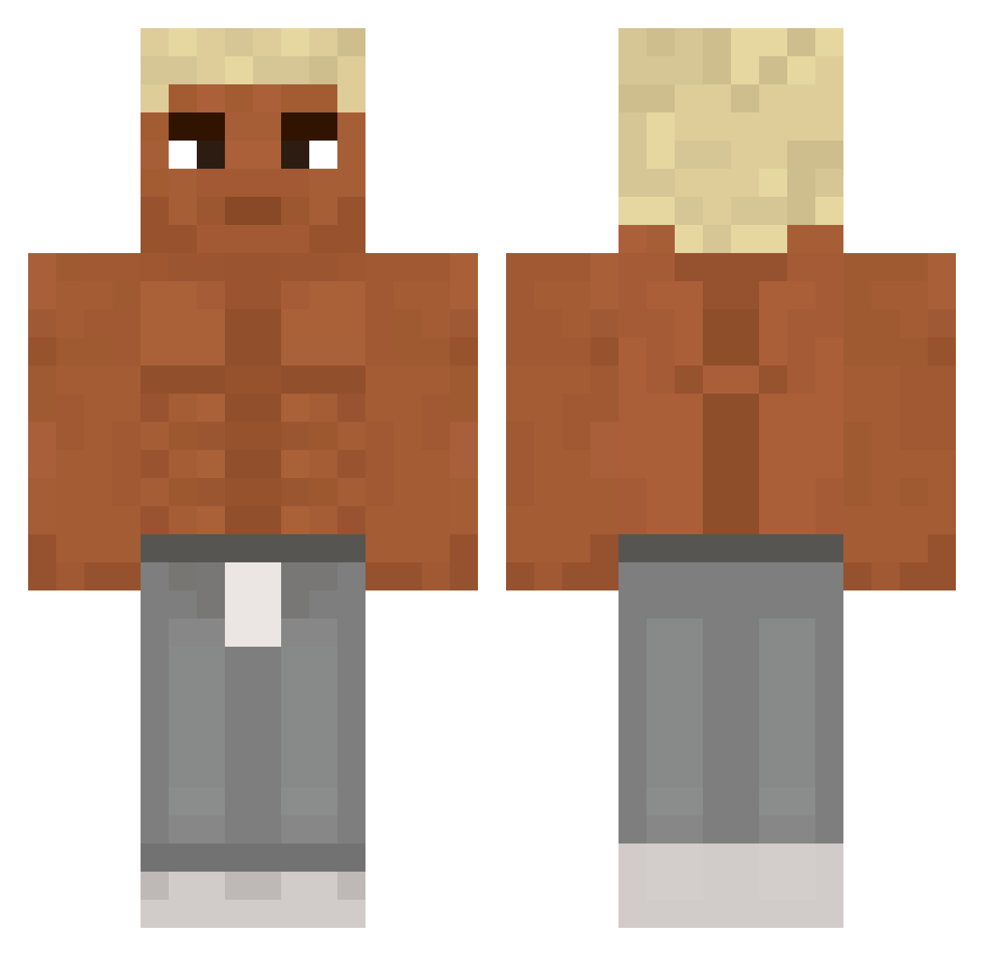 Syneczku Minecraft skin, front and back view
