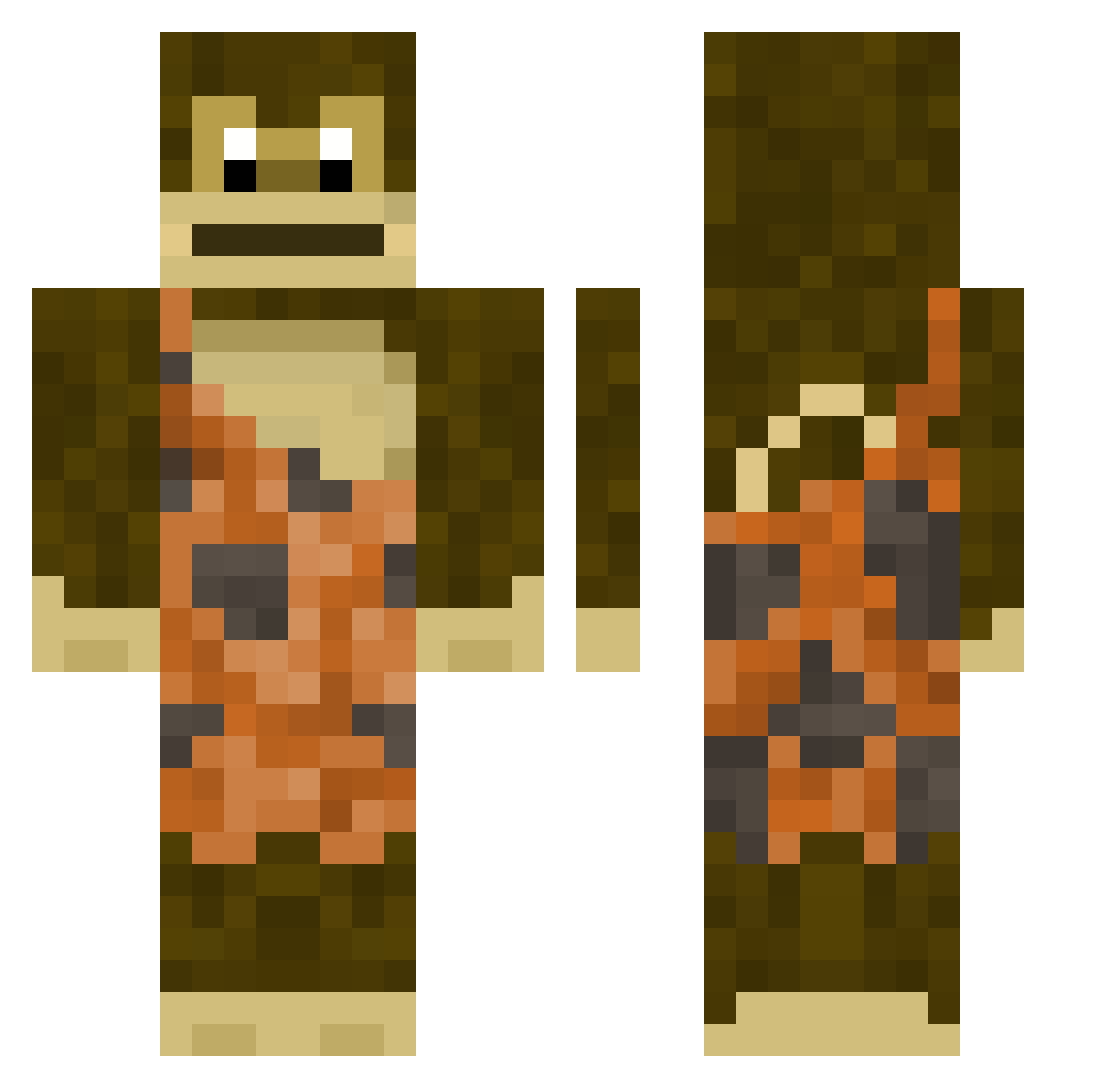 davizeradz Minecraft skin, front and back view
