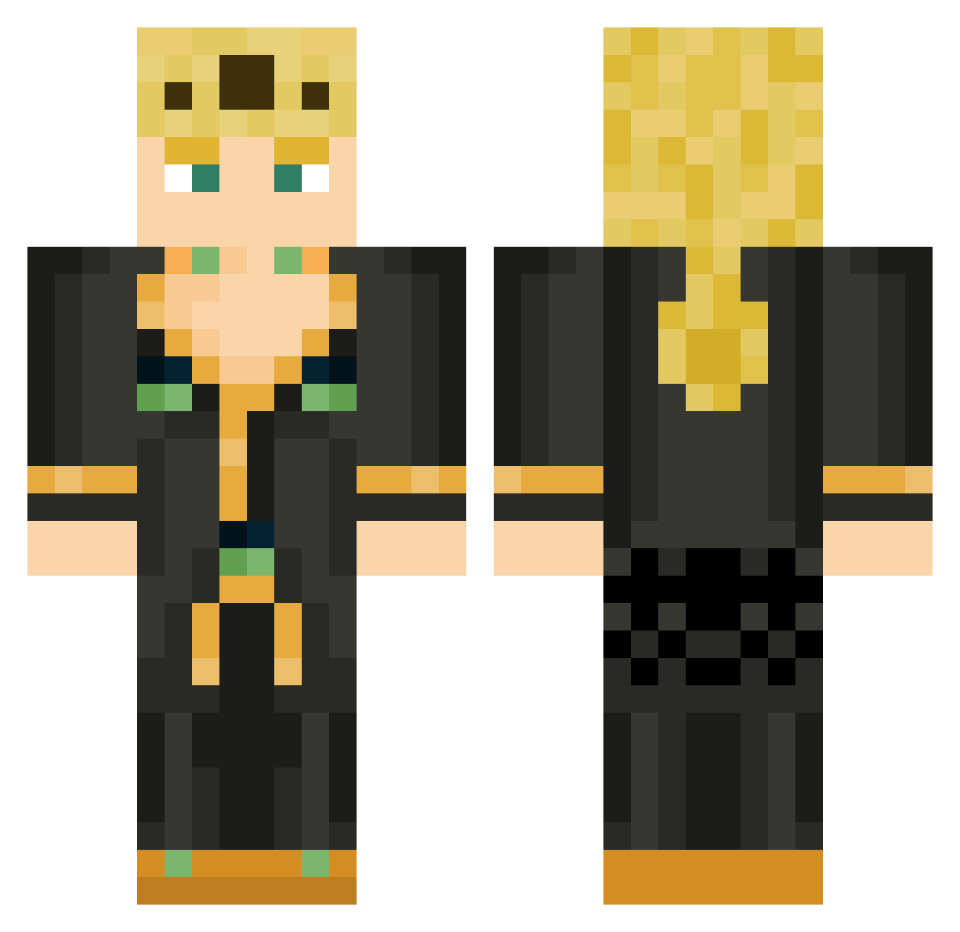 Suthlkdragn47 Minecraft skin, front and back view