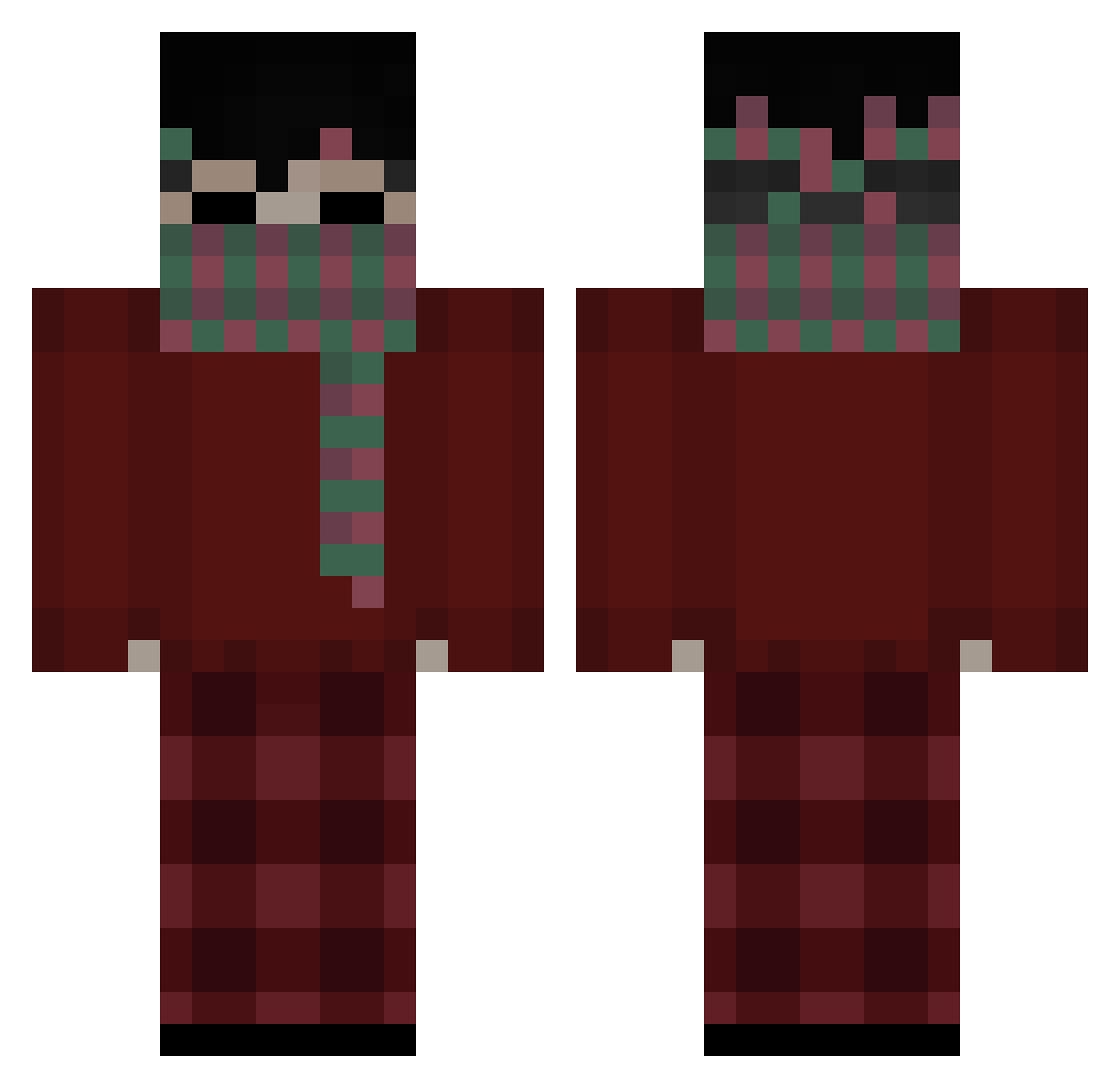 MONBRAIN Minecraft skin, front and back view
