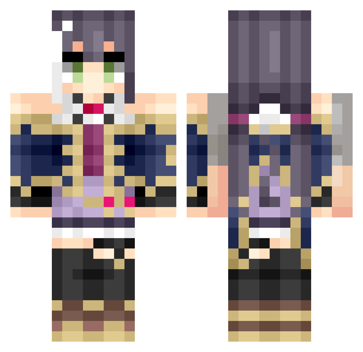 MogumoguKupo Minecraft skin, front and back view