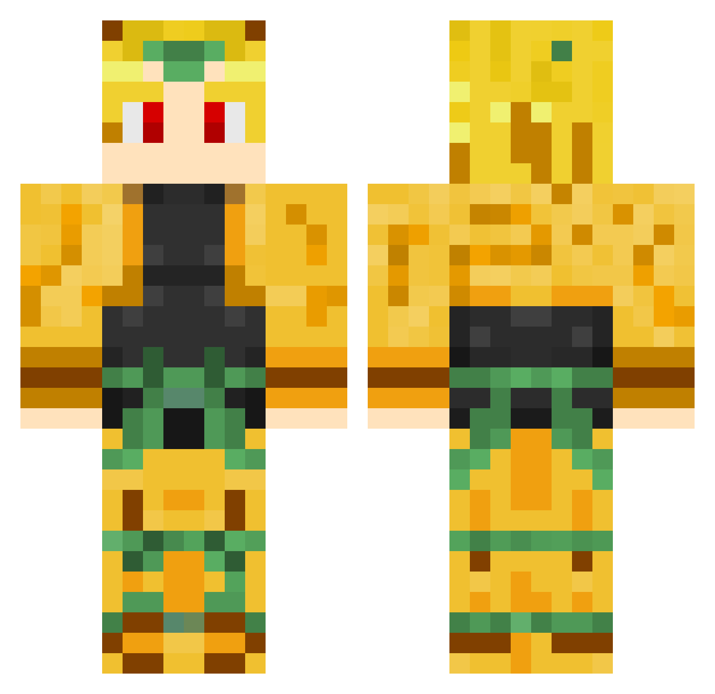 NBhunter Minecraft skin, front and back view