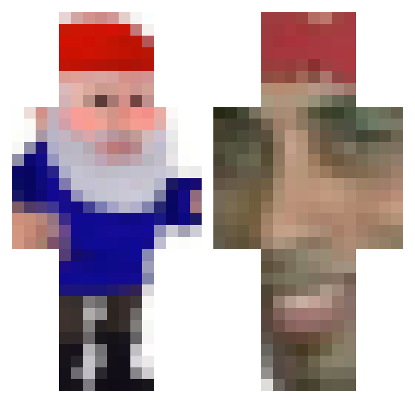 birbirb Minecraft skin, front and back view