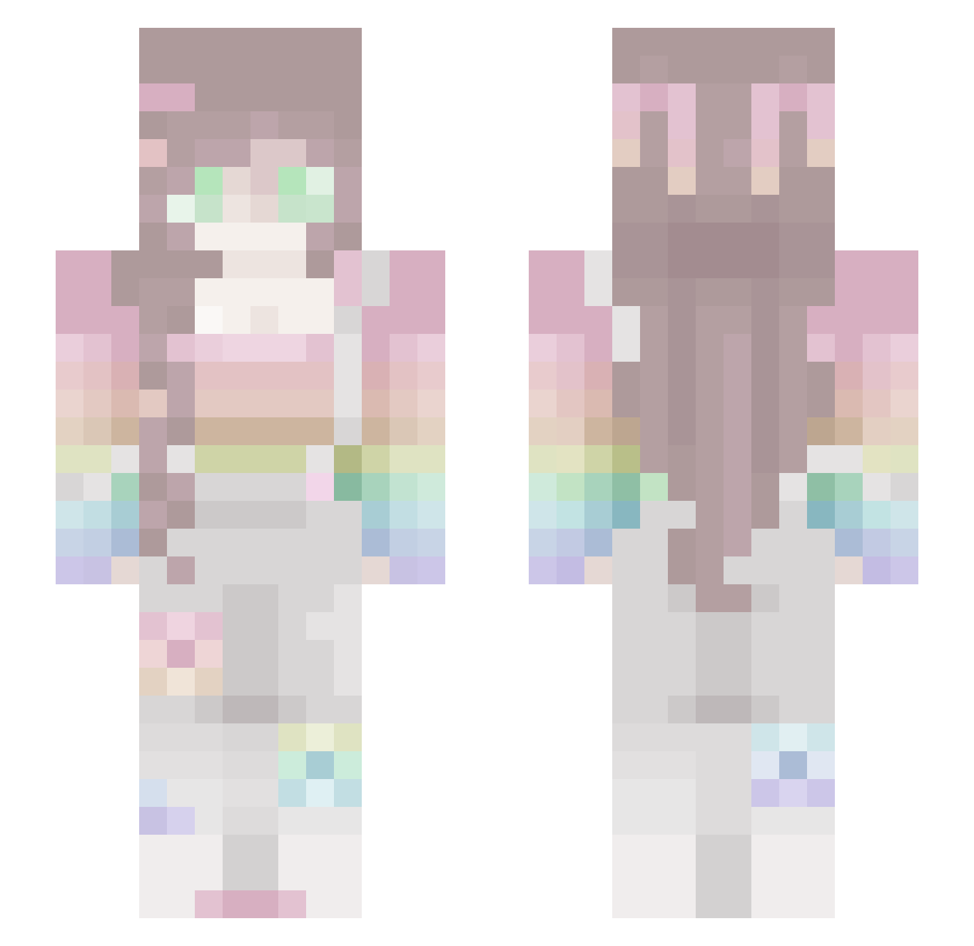 EmeraldTuva Minecraft skin, front and back view