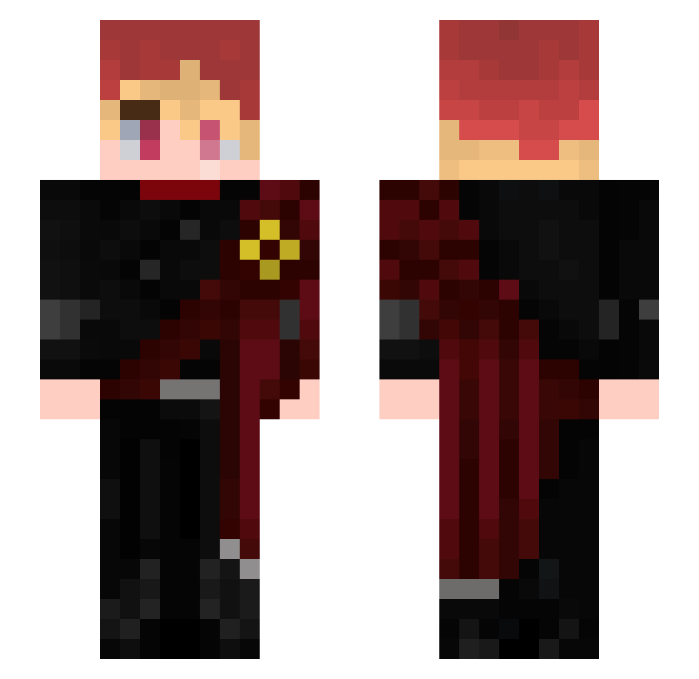 Pige0neus Minecraft skin, front and back view