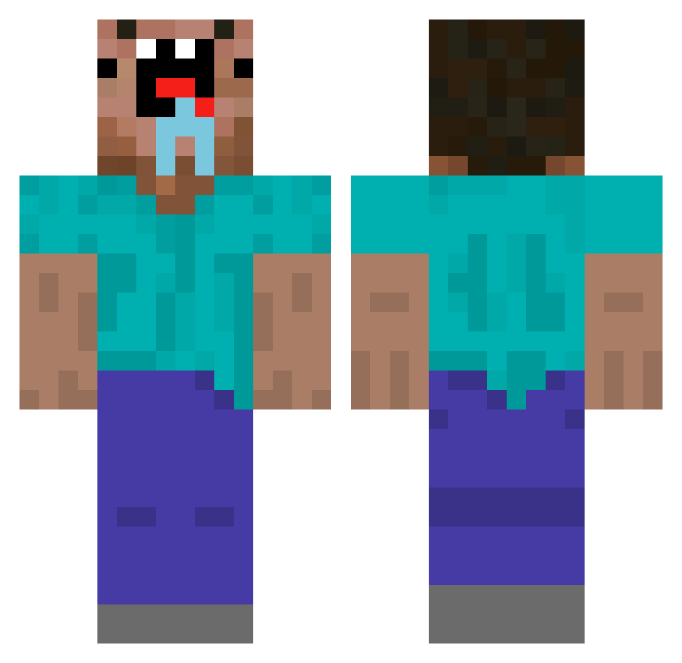 Awakan69 Minecraft skin, front and back view