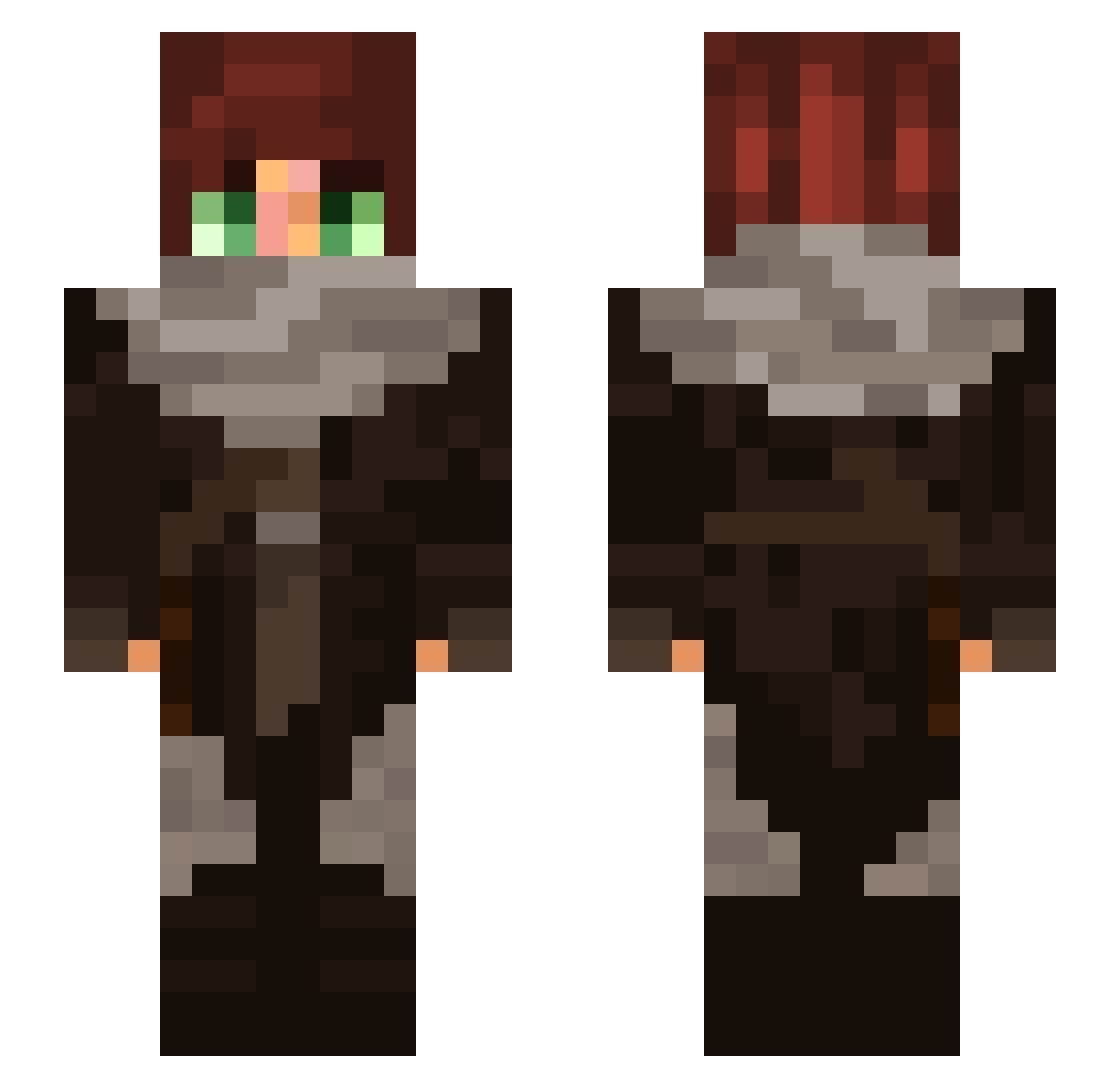 Nyanki9350 Minecraft skin, front and back view