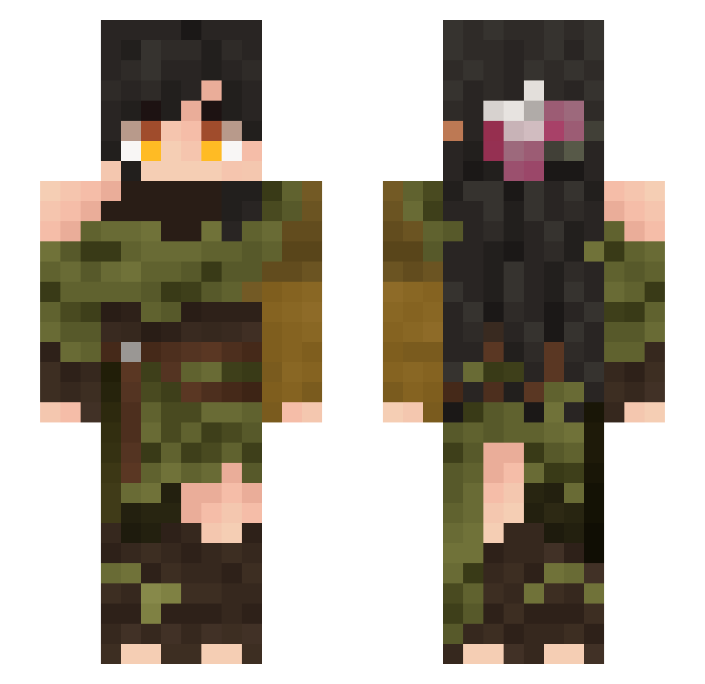 LoonieToons Minecraft skin, front and back view