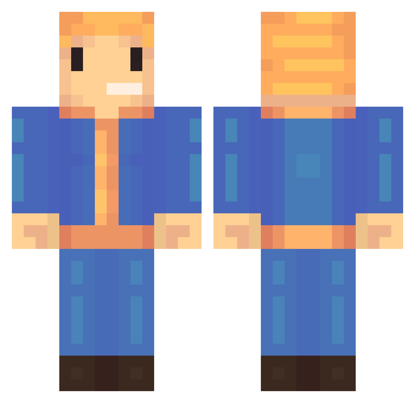 igRubataga Minecraft skin, front and back view