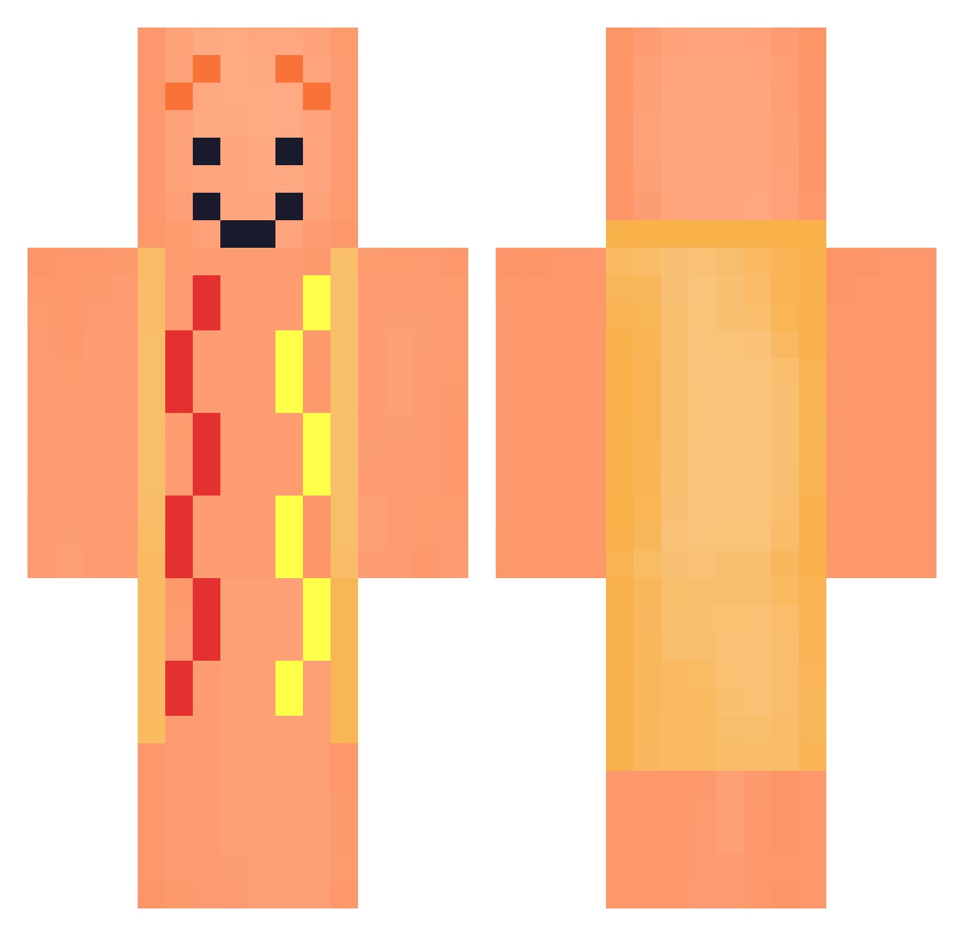 Zylt Minecraft skin, front and back view